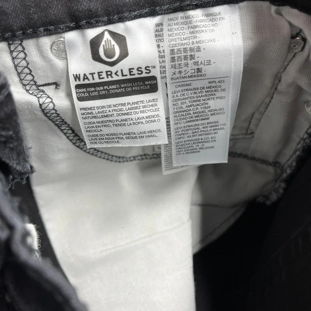 Levi's 514 Slim Straight Fit Jeans Black Denim‎ Mens 33x32 Streetwear Modern